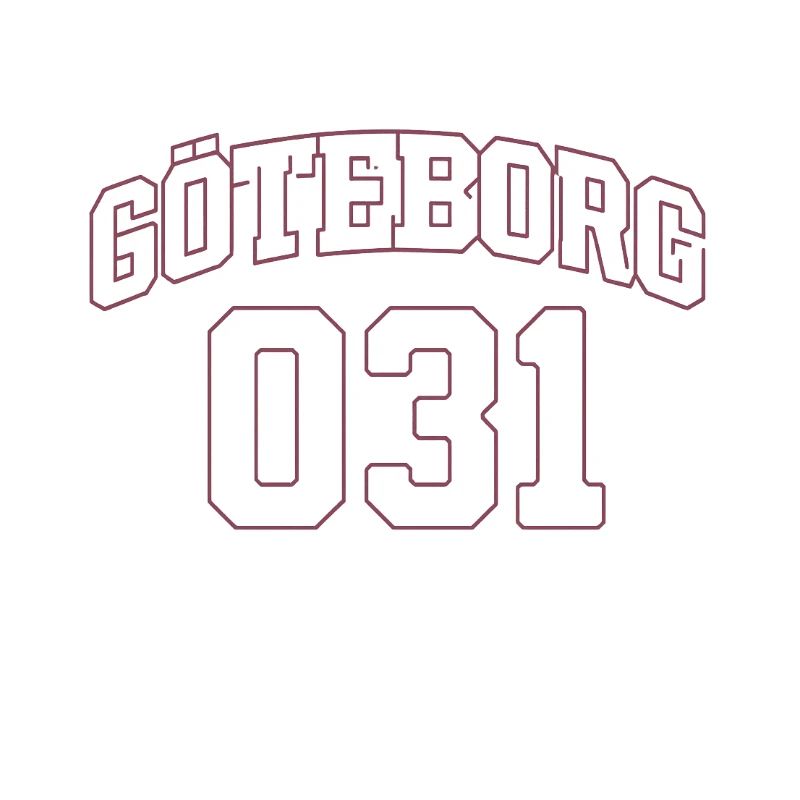 Göteborg 031 Design mit gebogenem Text