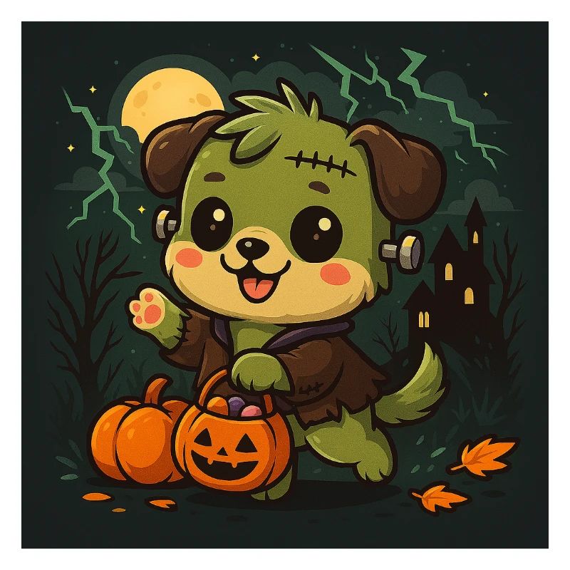 Frankenpawe Halloween Ami Chien Chibi Kawaii