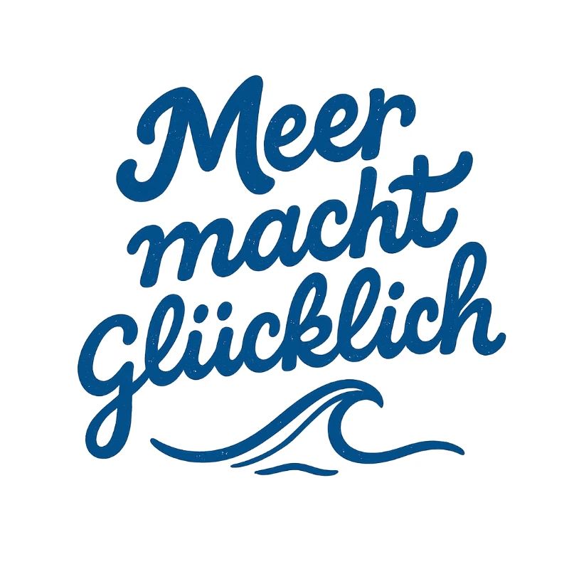 La mer rend heureux Typographie Wave