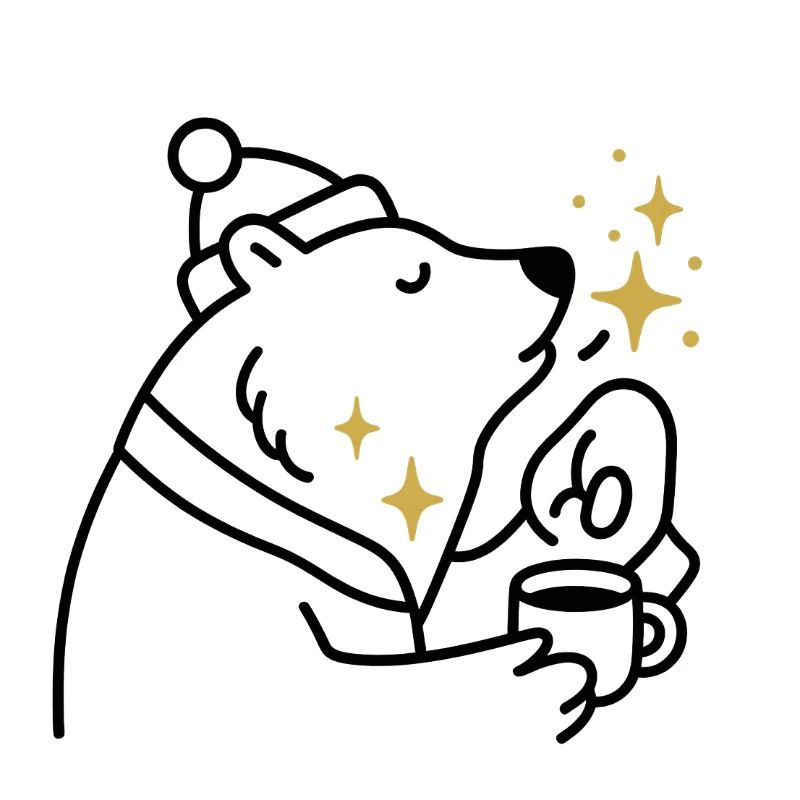 Sternenglitzer Bär Kaffeezauber