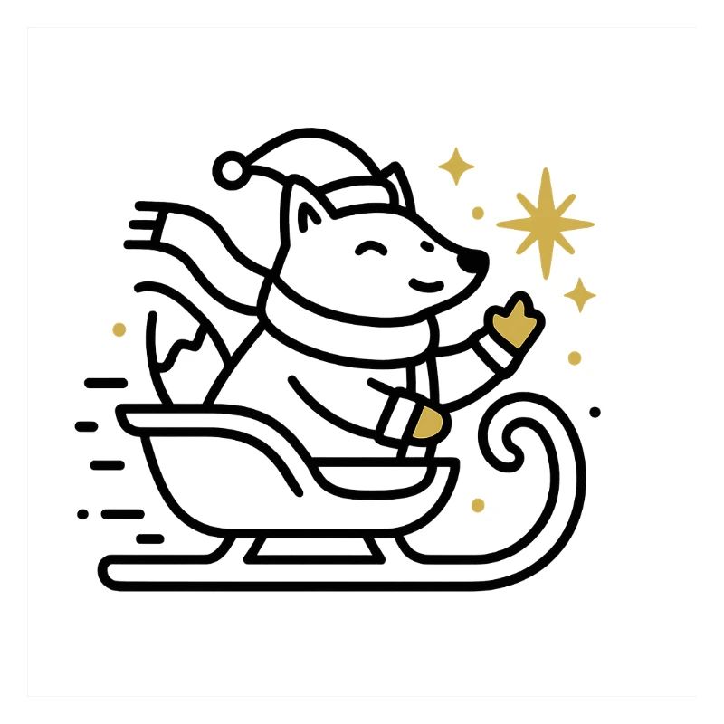 Weihnachtsmaus auf Schlitten