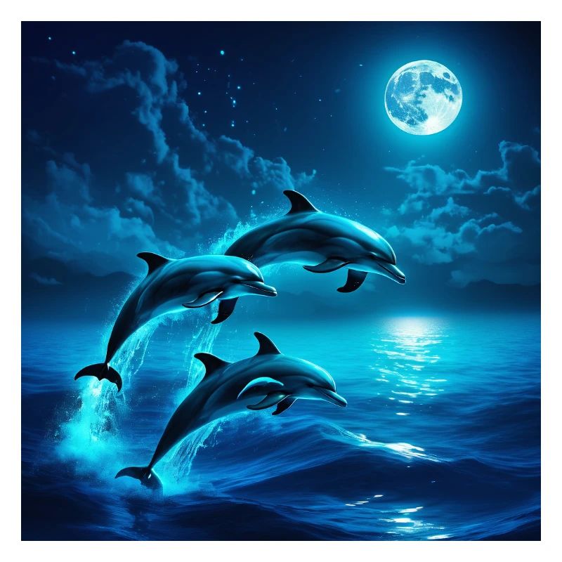 Sauts de dauphin au clair de lune