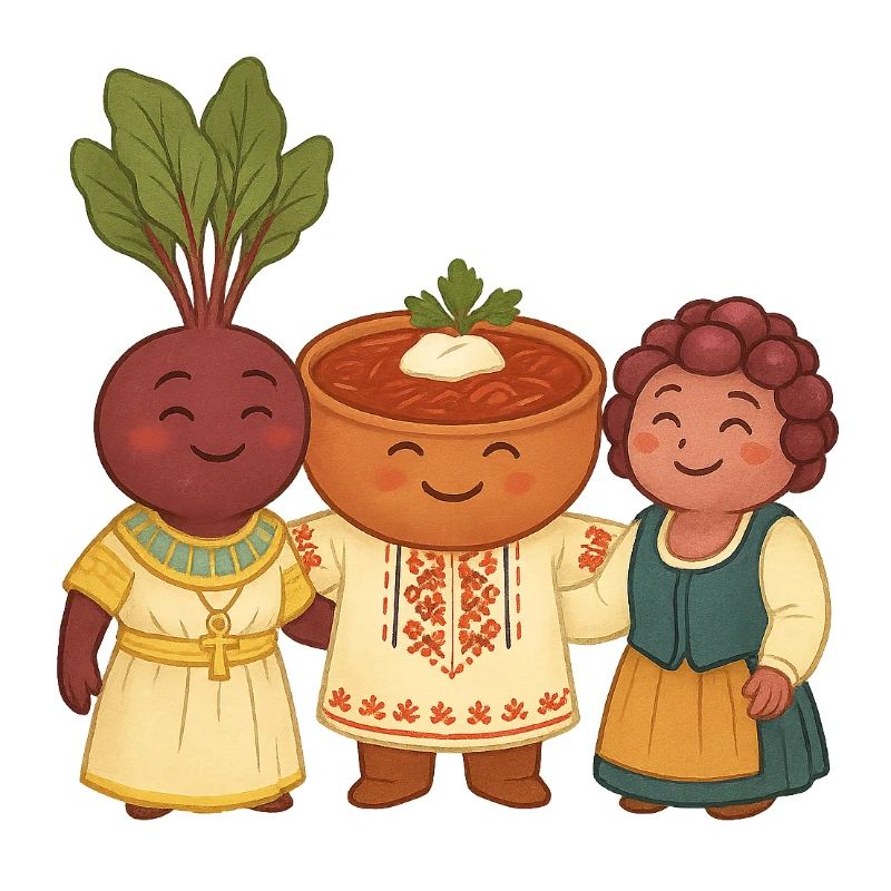 Beetroot, borsch and salad