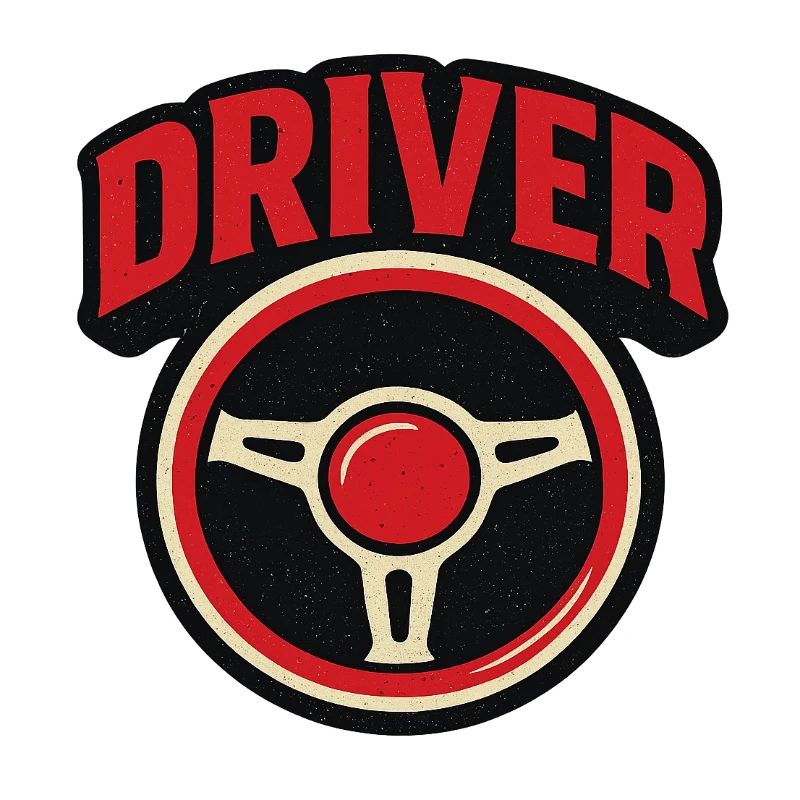 Steering Wheel Emblem Retro Driver Sport