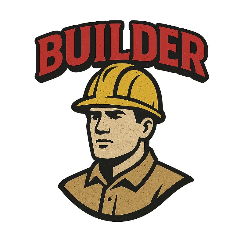 Bauarbeiter Retro-Logo mit Helm