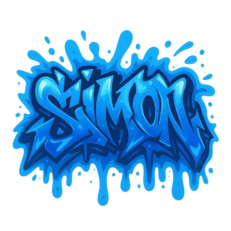 Graffiti Simon Name Geschenk Ideal druckbar auf