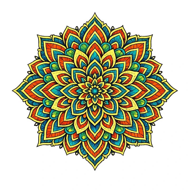 Mandala coloré – Harmonie et équilibre