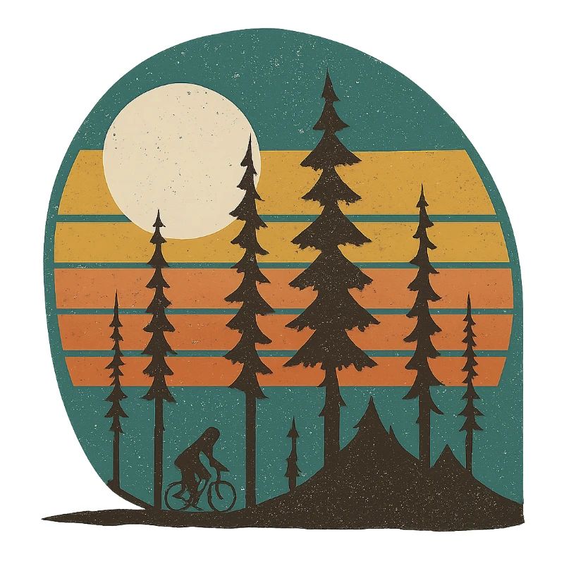 Waldsonne Radfahrer Retro-Landschaft geschenkidee 