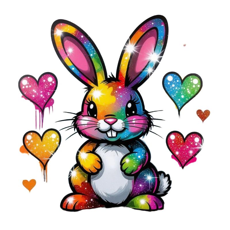 Cute colorful bunny