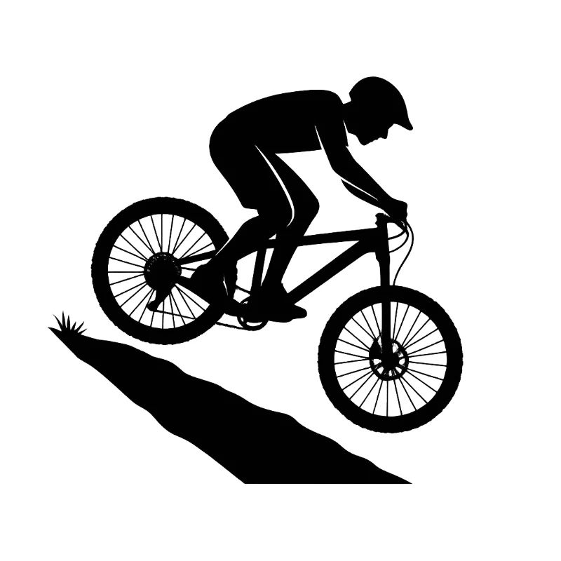 Downhill Jump Biker Silhouette