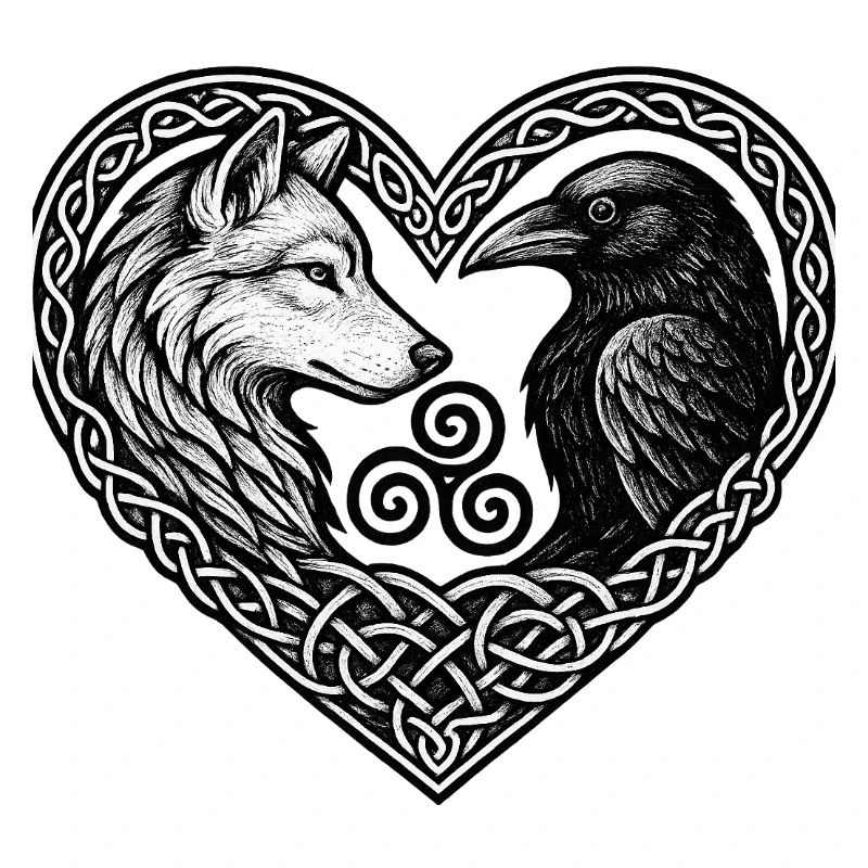 Celtic Heart: Wolf und Krähe