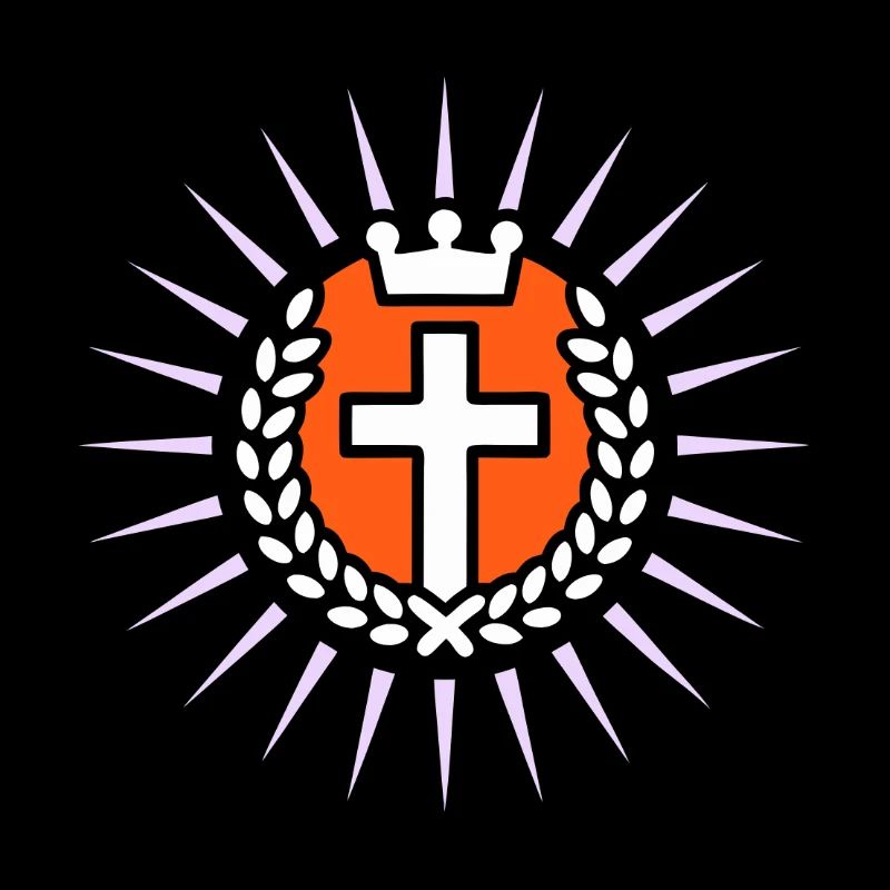 Cross in the light with crown