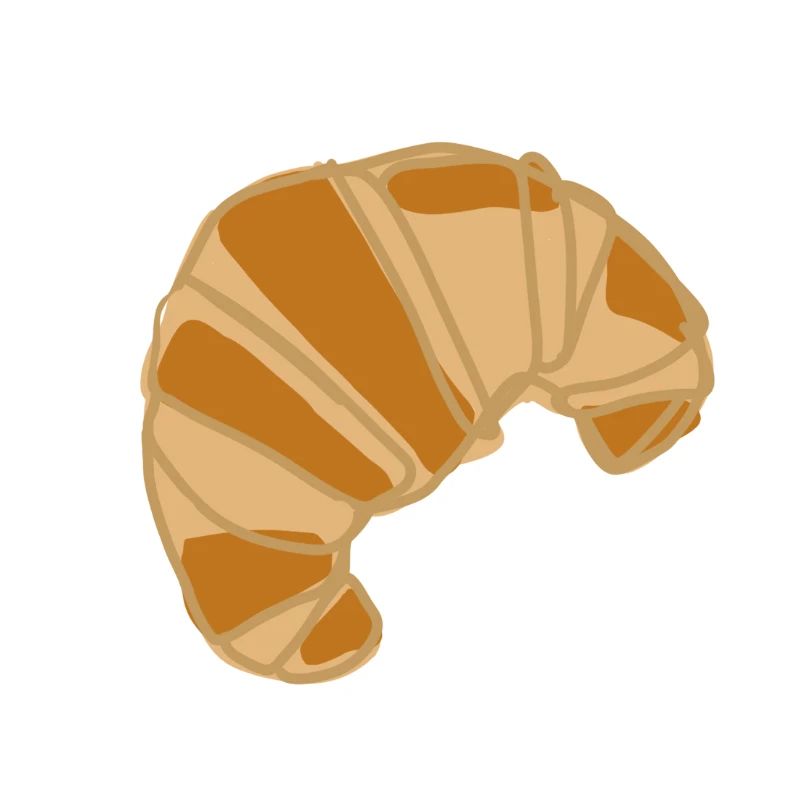 Croissant illustration breakfast design