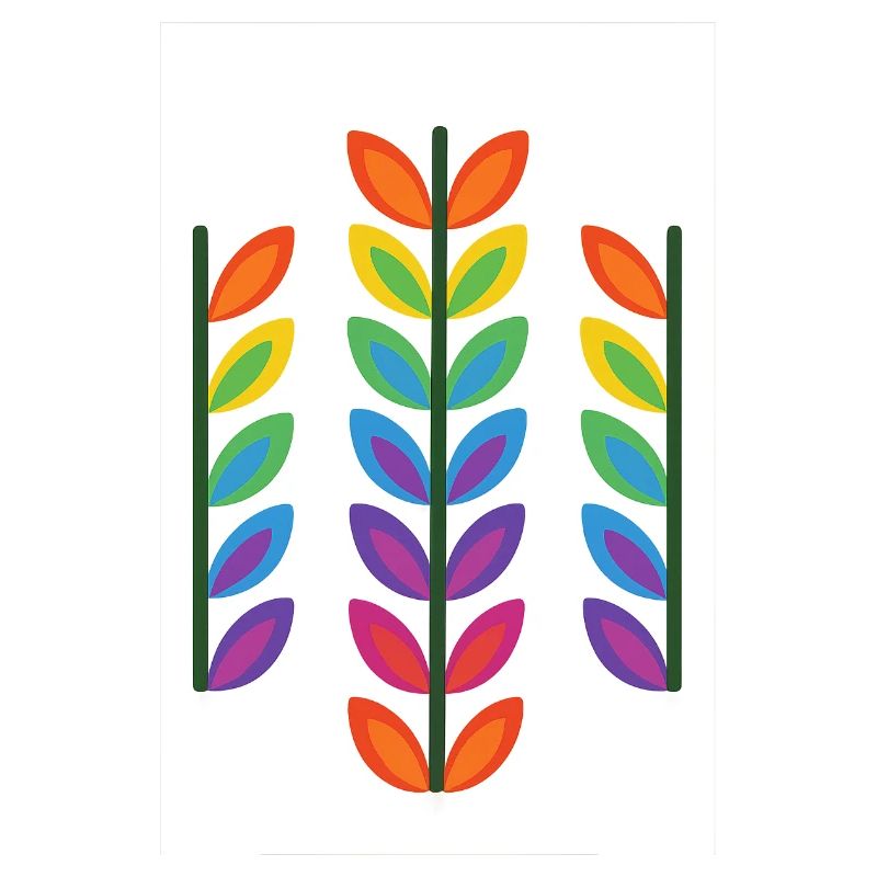 Conception de feuille arc-en-ciel dans un style vibrant