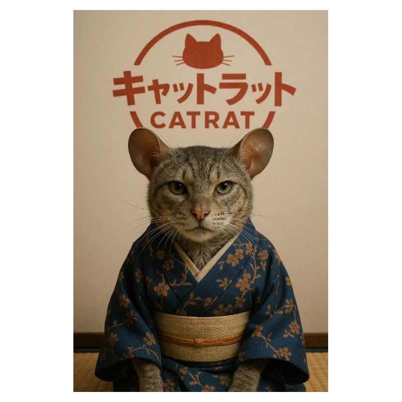 Cat Elegance in Kimono