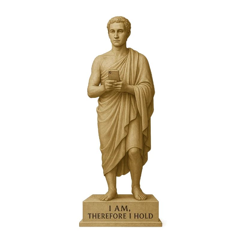 Antike Statue mit Smartphone Motiv