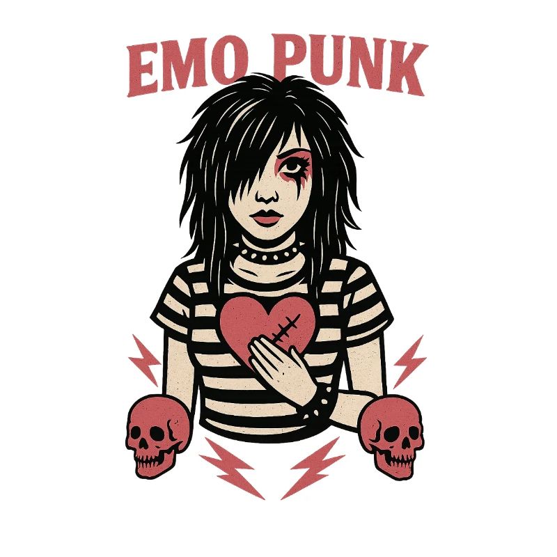 Emo Punk Heartbreak Illustration