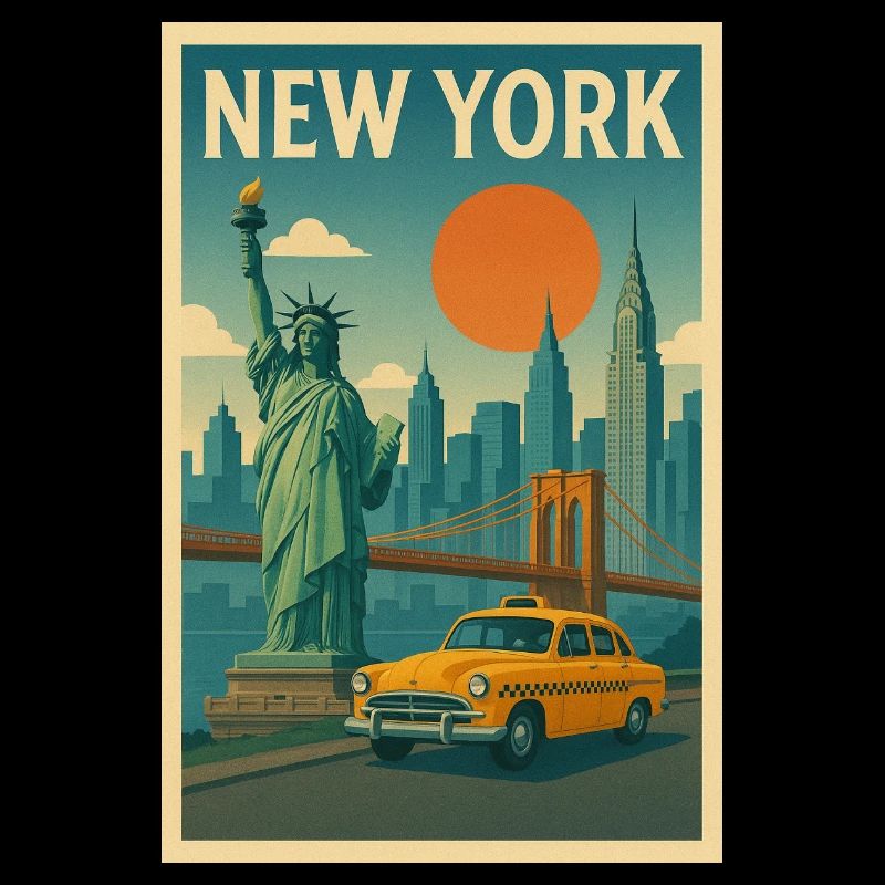 Affiche de voyage rétro à New York