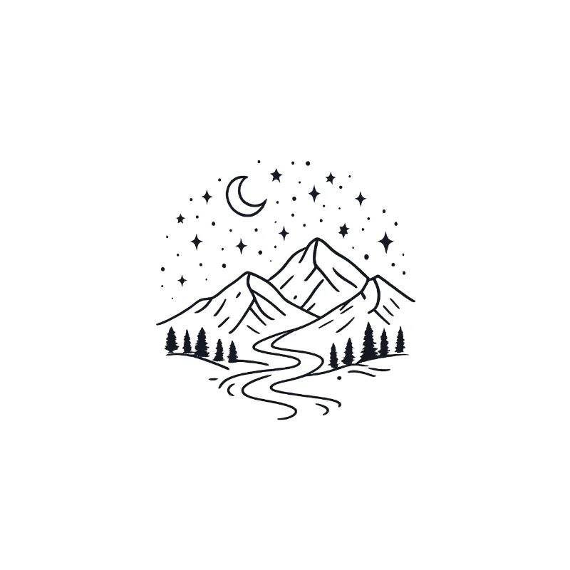 Night Mountains with Starry River