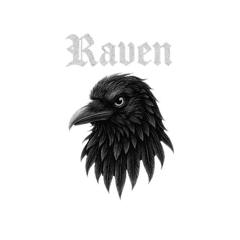 Rabe Gothic Kopf-Illustration Geschenkidee Style 