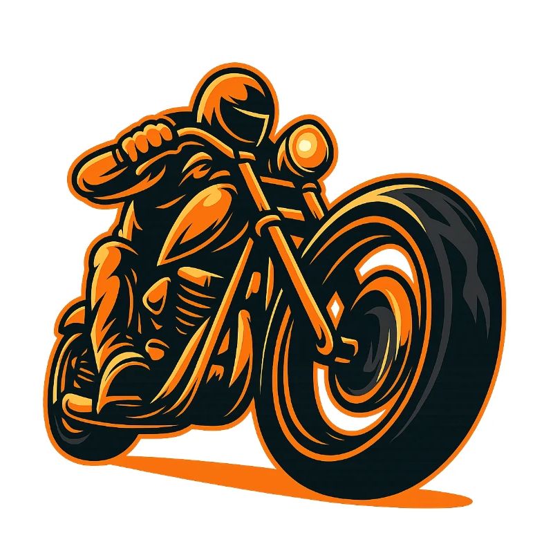 Flammen-Motorradfahrer