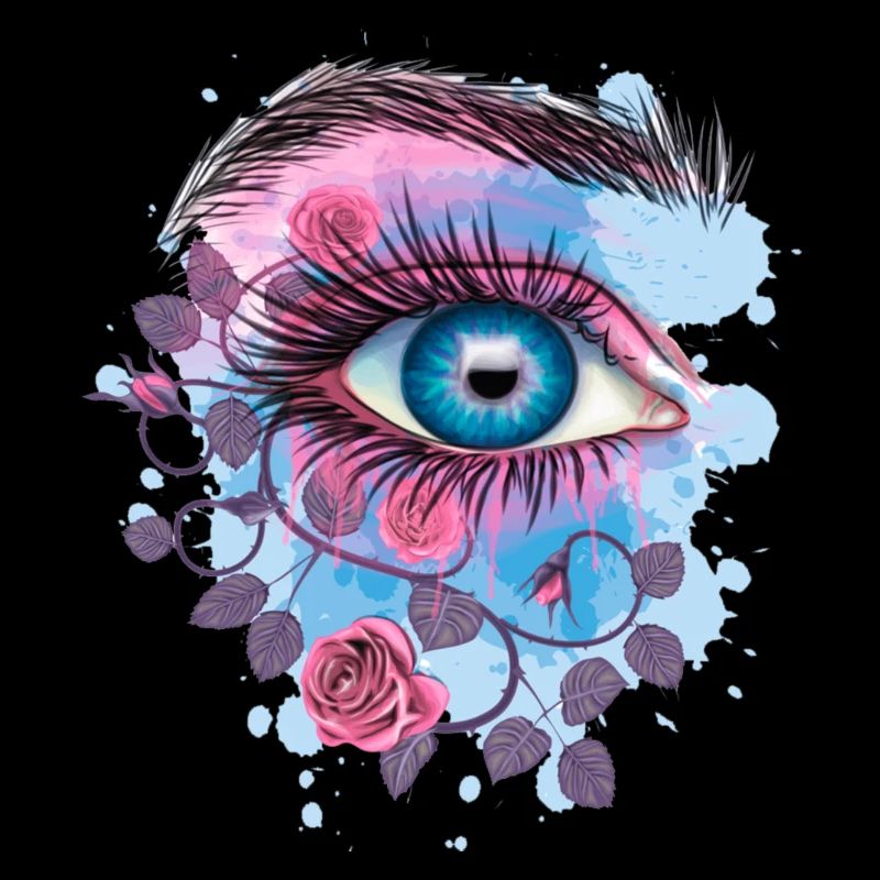 Blue Psychedelic Floral Eye
