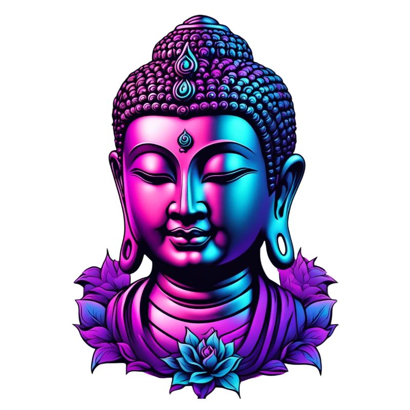 Néon Bouddha Fleur Aura