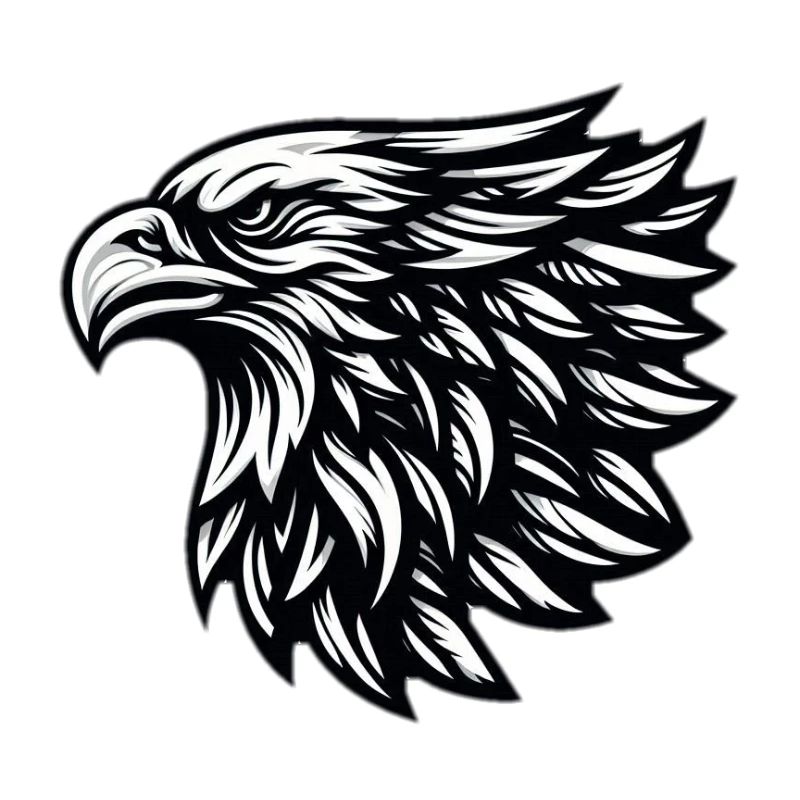 Eagle Head Black White