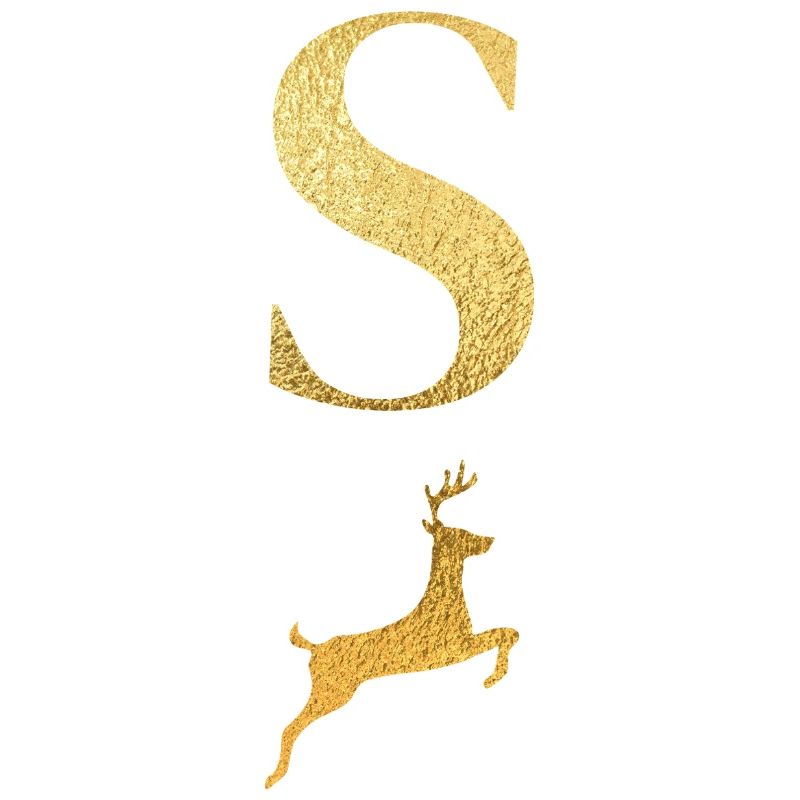 Buchstabe s goldener Hirsch - Geschenkidee