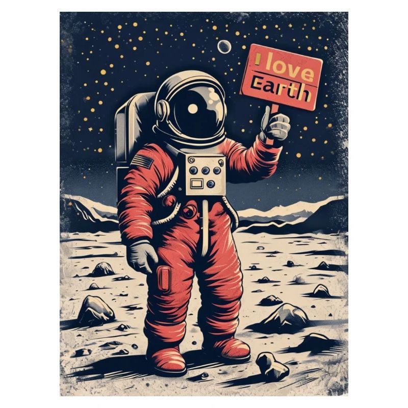 Astronaut with message