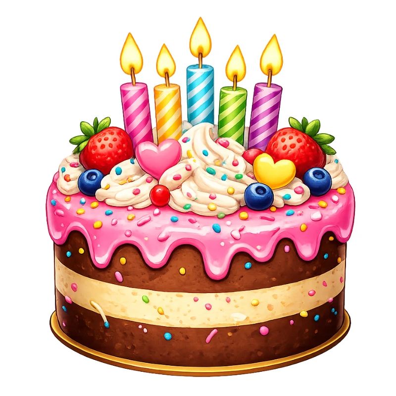 Gâteau d’anniversaire avec bougies