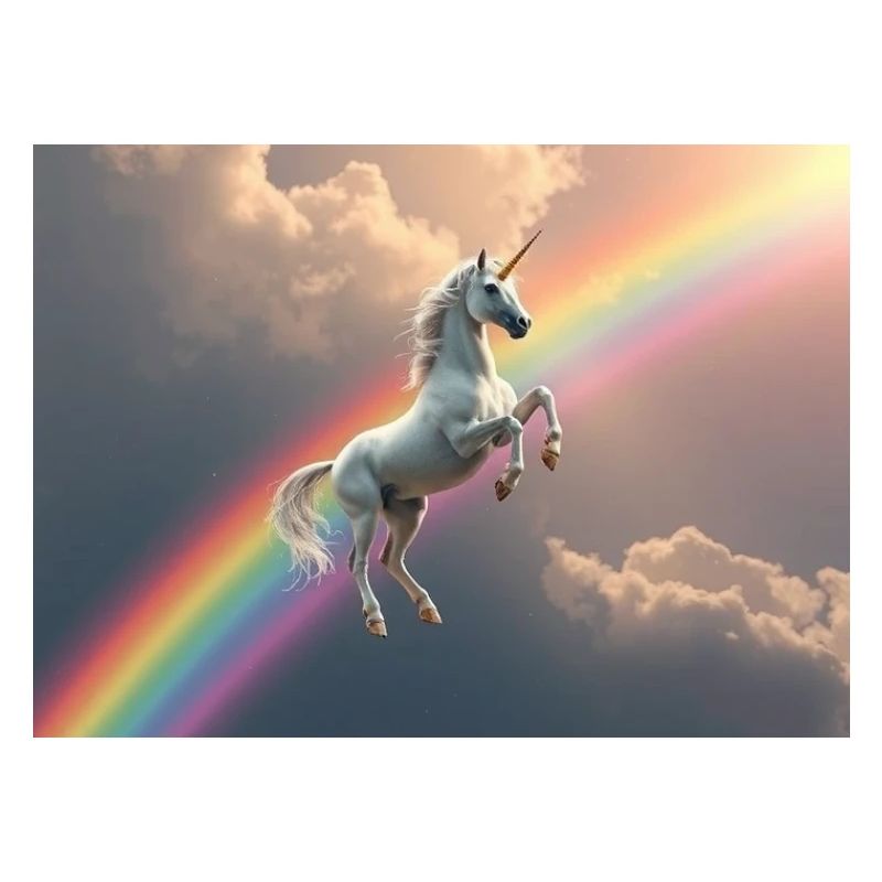 Galactic unicorn flight over rainbow