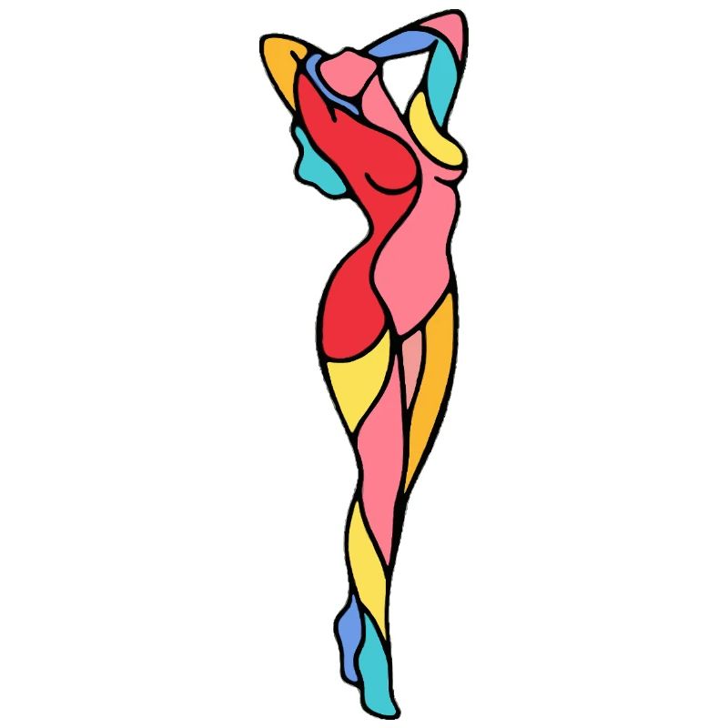 Abstract Dancer in Bold Color