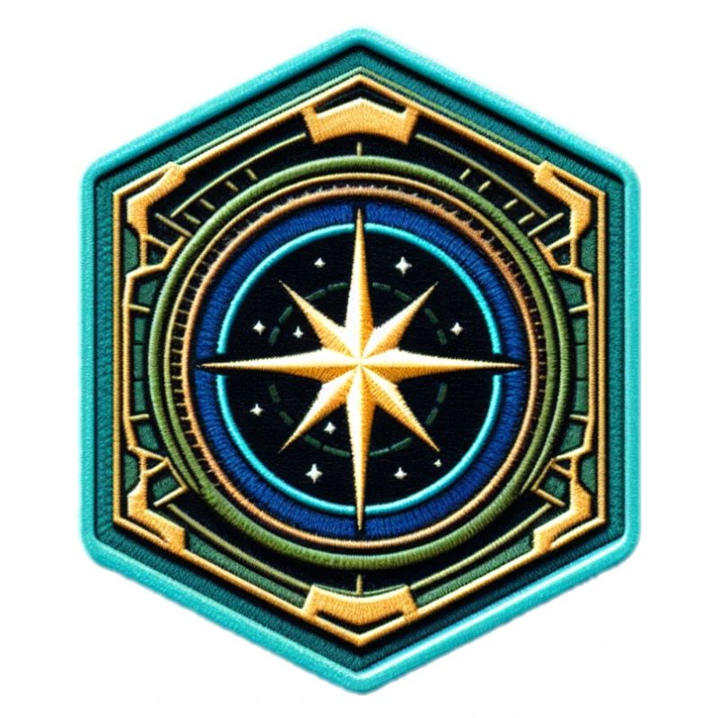 Kartenstern Kompass Patch