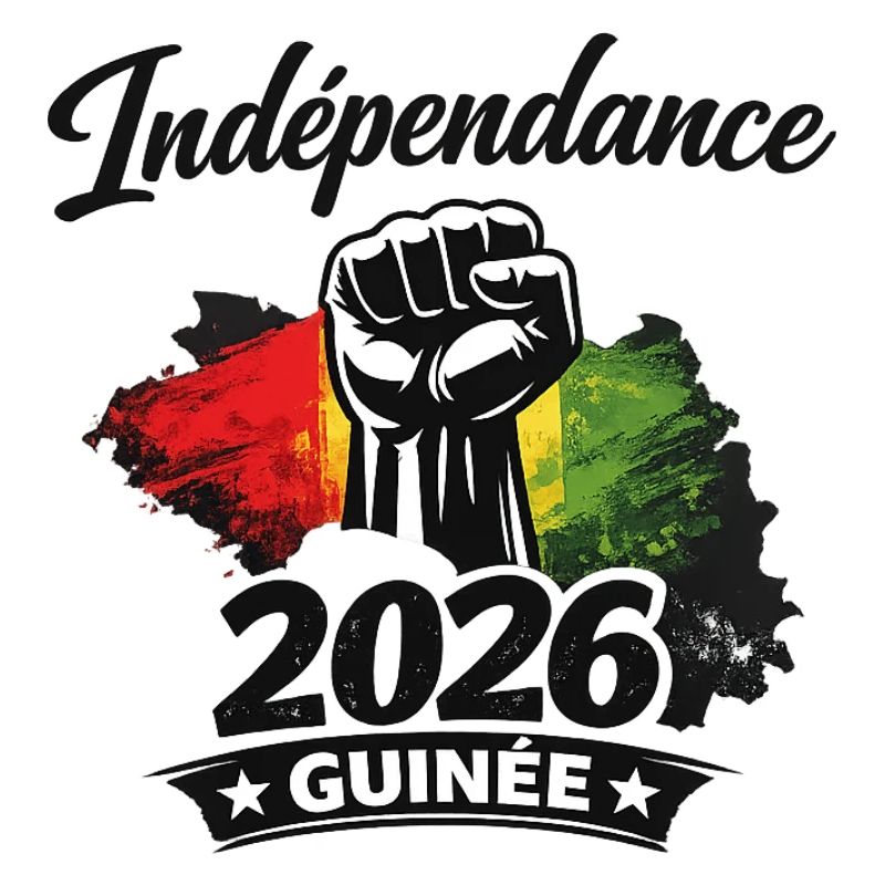 Independence GUINÉE“ mit Faust & Flaggenfarben