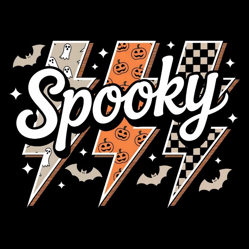 Spooky Retro Lightning Halloween