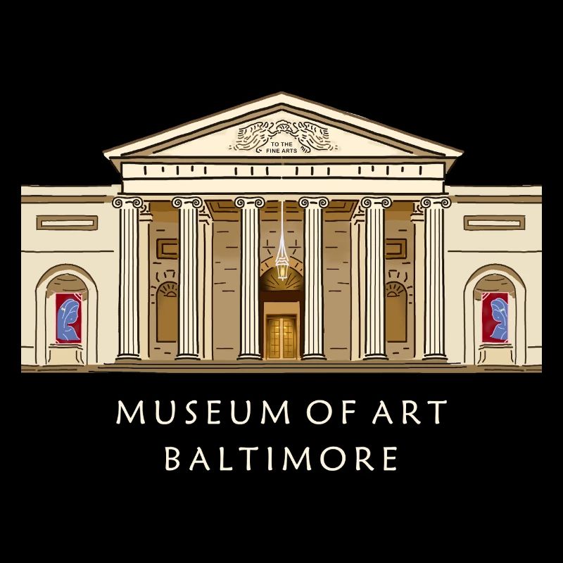 Baltimore Museum, handgezeichnete Illustration