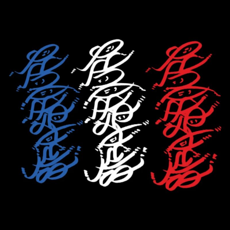 Tricolor Strasbourg Graffiti Pullover Hoodie