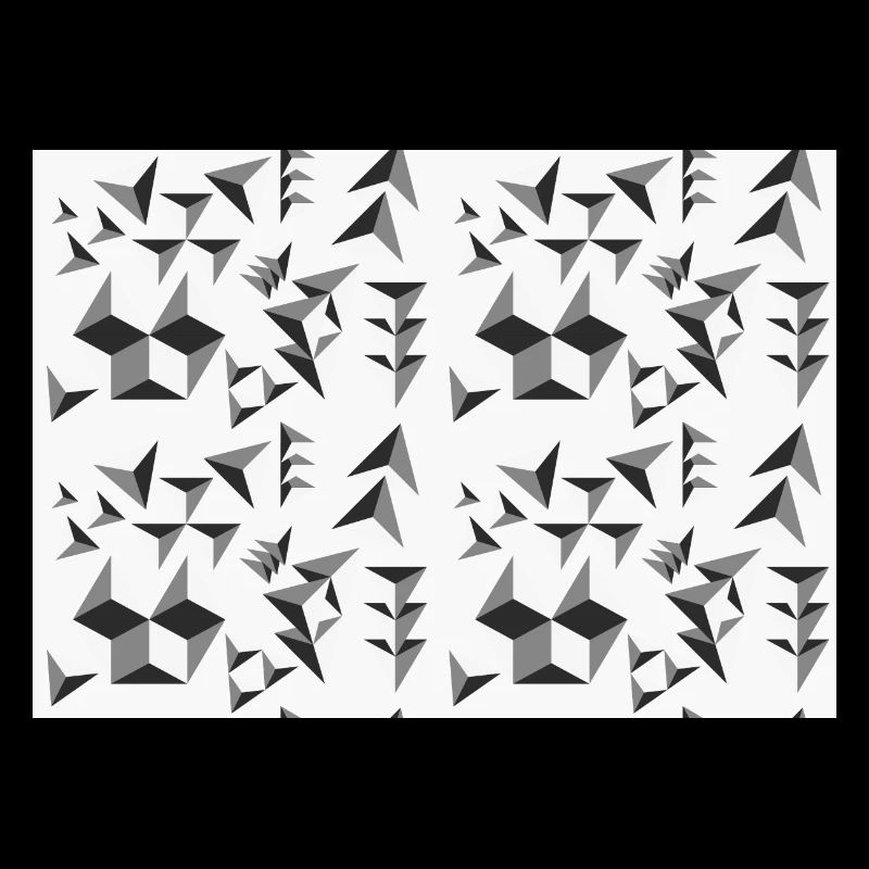 Déco motif pyramides noir et blanc