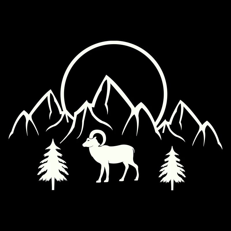 Alpine moonscape with Capricorn