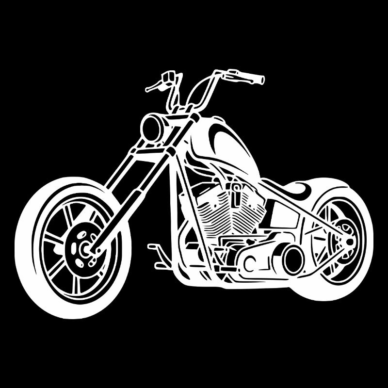 Chopper motorcycle design in white