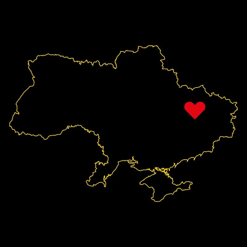 Ukraine Map - Minimalist Gold Design