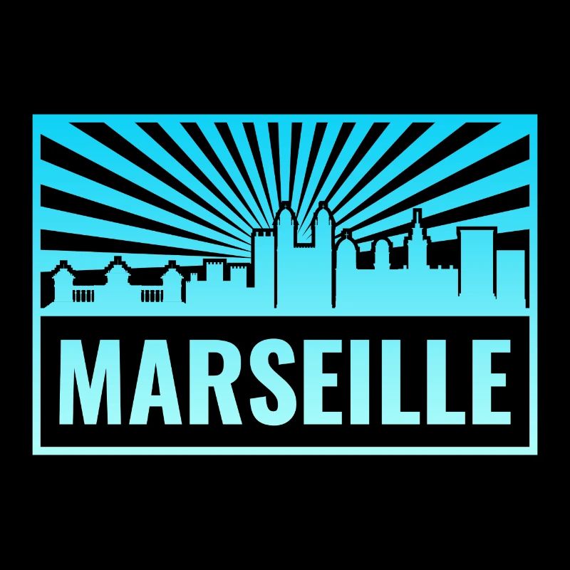 Rayons de soleil de la Skyline de Marseille