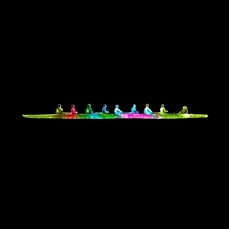 Colorful eighth rowing boat