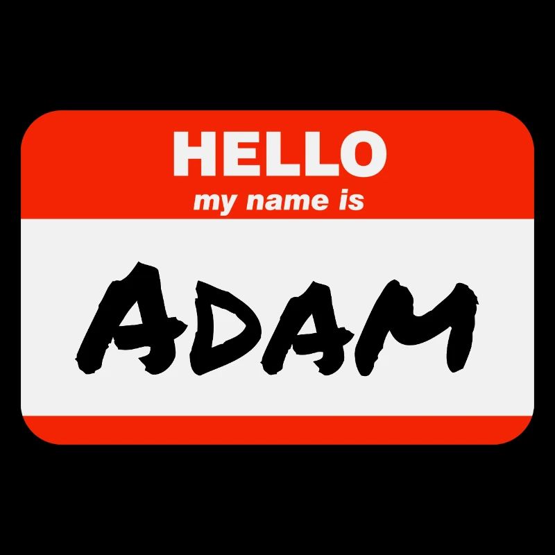 Hello My Name Is Adam Label Name Tag