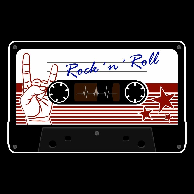 Cassette de rock 'n' roll rétro