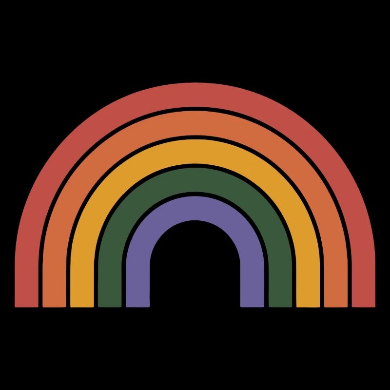 Retro Regenbogen Bogen Druck
