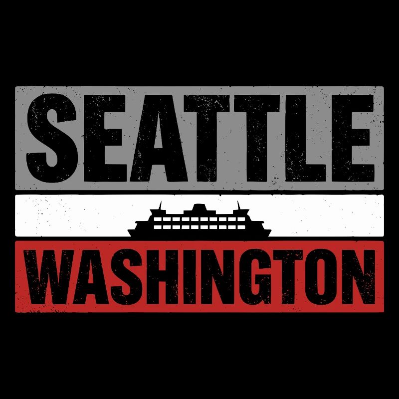 Souvenir de typographie rétro du ferry de Seattle Washington