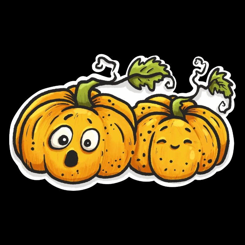 Süßes Kürbis Pärchen - Halloween Herbst Comic