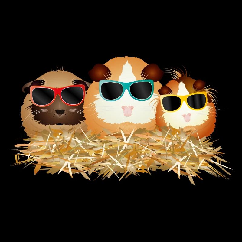 groupe de cochons d’Inde cool avec lunettes de soleil